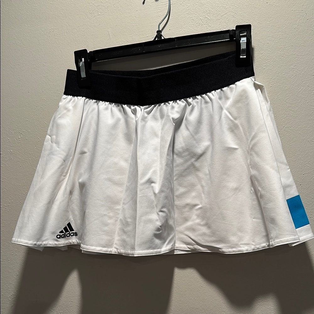 Adidas White and Black Pleated Tennis Skirt
